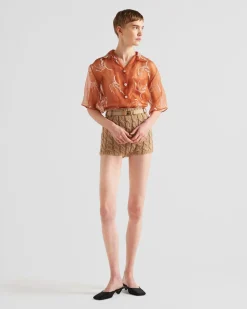 Mujer Prada CAMISAS Y TOPS^Camisa De Organza Bordada