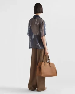 Mujer Prada CAMISAS Y TOPS^Camisa De Organza Bordada