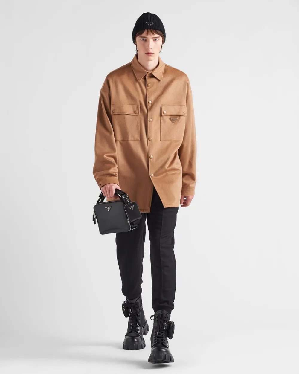Hombre Prada CAMISAS^Camisa De Pelo De Camello