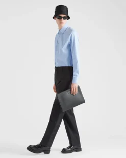 Hombre Prada CAMISAS^Camisa De Popelina Elástica