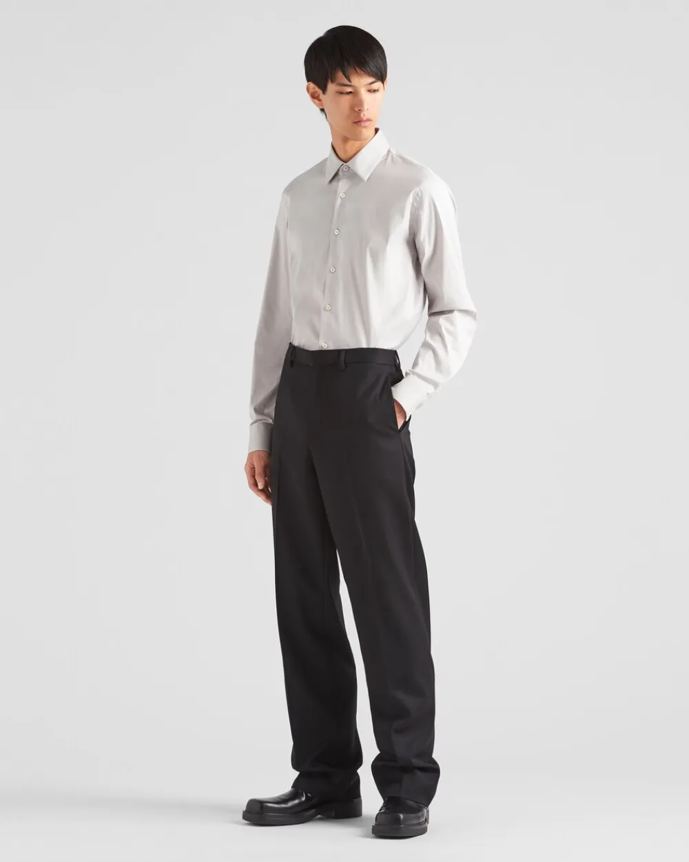 Hombre Prada CAMISAS^Camisa De Popelina Elástica