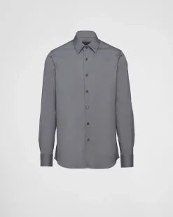 Hombre Prada CAMISAS^Camisa De Popelina Elástica