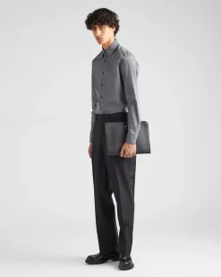 Hombre Prada CAMISAS^Camisa De Popelina Elástica