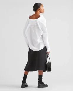 Mujer Prada CAMISAS Y TOPS^Camisa De Popelín Bordada