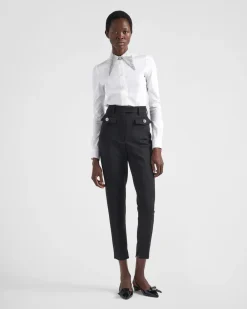 Mujer Prada CAMISAS Y TOPS^Camisa De Popelín Bordada
