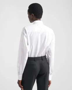 Mujer Prada CAMISAS Y TOPS^Camisa De Popelín Bordada