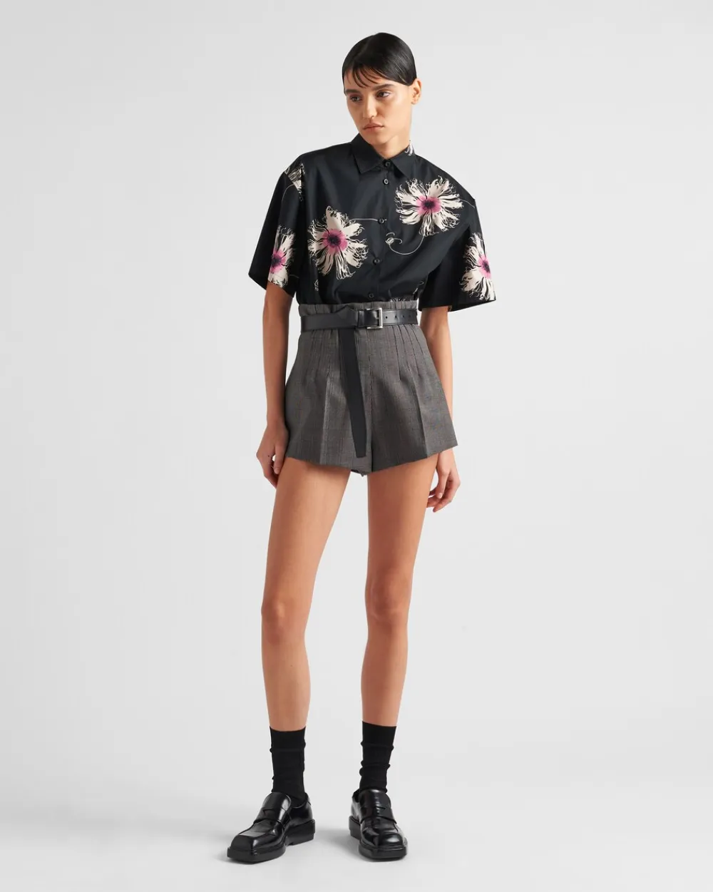 Mujer Prada CAMISAS Y TOPS^Camisa De Popelín De Manga Corta