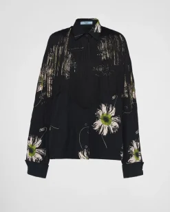 Mujer Prada CAMISAS Y TOPS^Camisa De Popelín Estampada