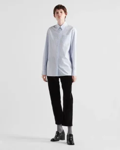 Mujer Prada CAMISAS Y TOPS^Camisa De Popelín Y Jacquard