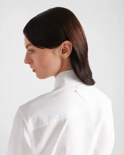 Mujer Prada CAMISAS Y TOPS^Camisa De Popelín Y Jacquard
