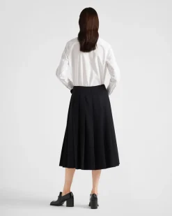 Mujer Prada CAMISAS Y TOPS^Camisa De Popelín Y Jacquard