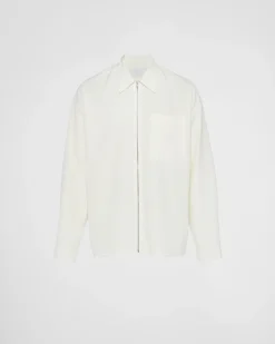 Hombre Prada CAMISAS^Camisa De Seda Con Cremallera