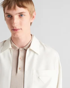 Hombre Prada CAMISAS^Camisa De Seda Con Cremallera