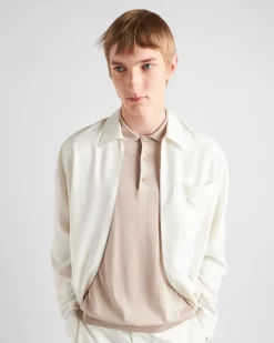 Hombre Prada CAMISAS^Camisa De Seda Con Cremallera
