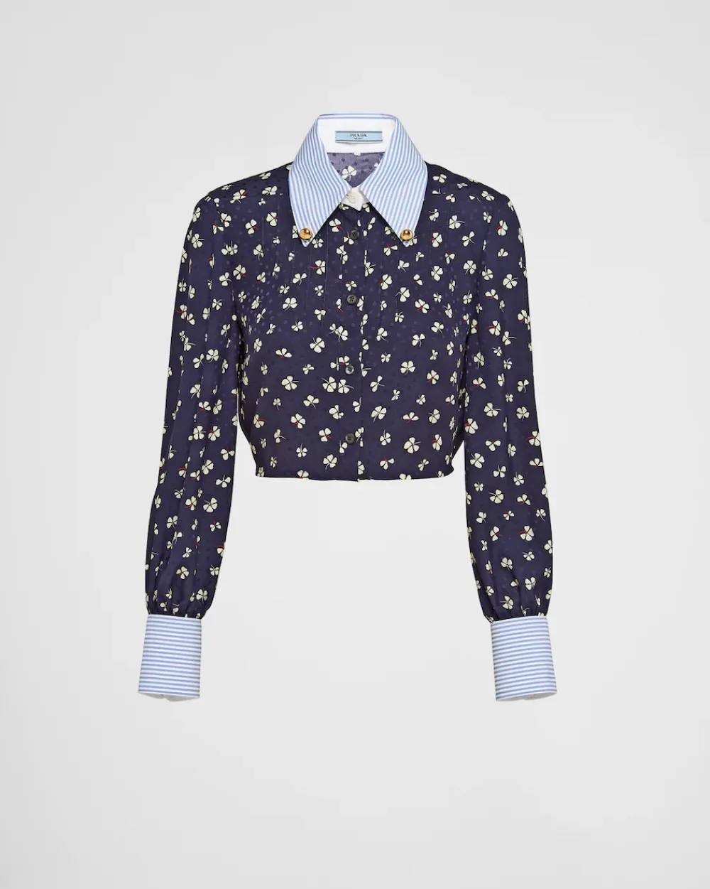 Mujer Prada CAMISAS Y TOPS^Camisa De Seda Con Estampado Jacquard