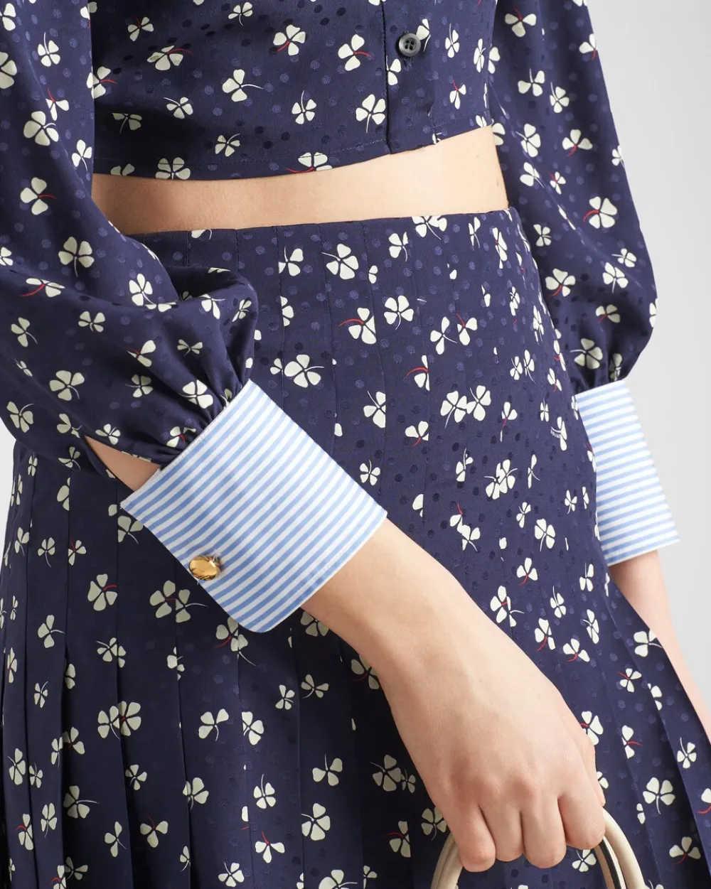 Mujer Prada CAMISAS Y TOPS^Camisa De Seda Con Estampado Jacquard