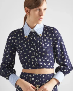 Mujer Prada CAMISAS Y TOPS^Camisa De Seda Con Estampado Jacquard