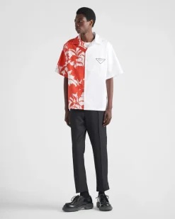 Hombre Prada CAMISAS^Camisa Double Match De Algodón