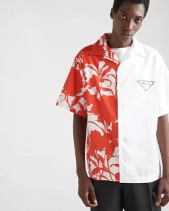 Hombre Prada CAMISAS^Camisa Double Match De Algodón