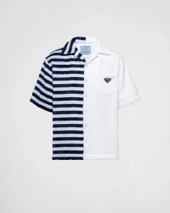 Hombre Prada CAMISAS^Camisa Double Match De Algodón Grueso