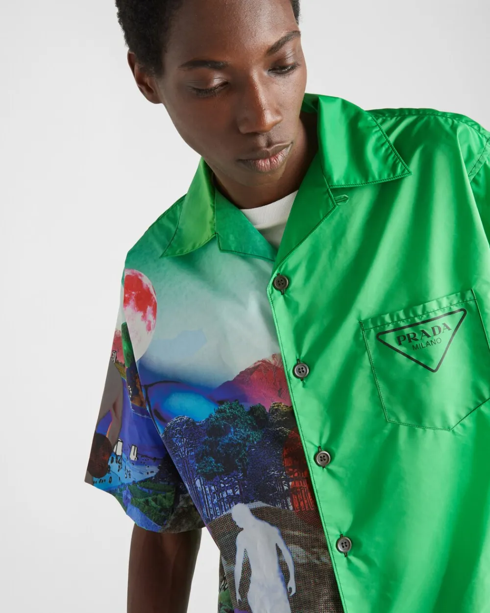 Hombre Prada CAMISAS^Camisa Double Match De Re-nylon