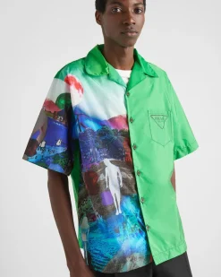 Hombre Prada CAMISAS^Camisa Double Match De Re-nylon