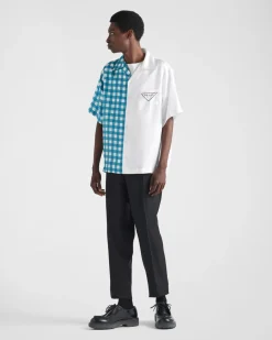 Hombre Prada CAMISAS^Camisa Double Match En Sarga De Seda