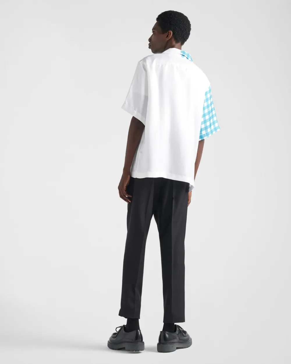 Hombre Prada CAMISAS^Camisa Double Match En Sarga De Seda