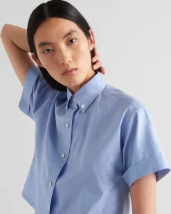 Mujer Prada CAMISAS Y TOPS^Camisa Oxford Bordada