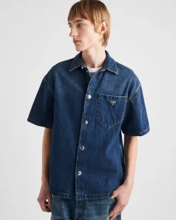 Hombre Prada TEJIDO VAQUERO^Camisa Vaquera