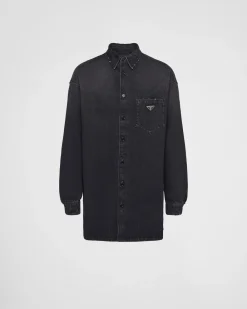 Hombre Prada TEJIDO VAQUERO^Camisa Vaquera