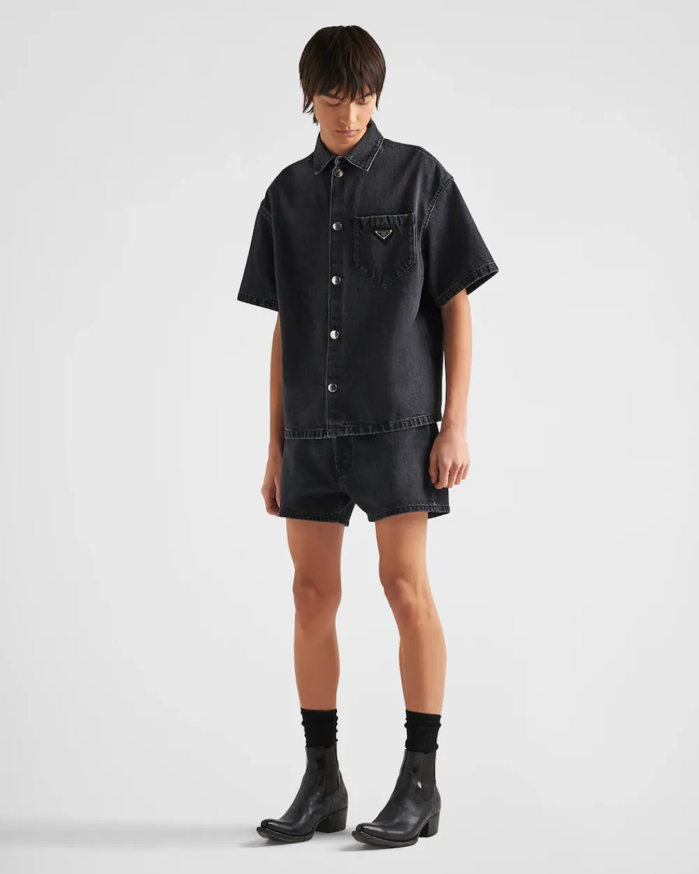 Hombre Prada TEJIDO VAQUERO^Camisa Vaquera