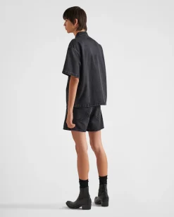 Hombre Prada TEJIDO VAQUERO^Camisa Vaquera