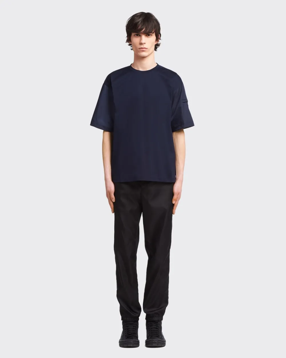 Hombre Prada CAMISETAS Y POLOS^Camiseta De Algodón Con Detalles De Re-nylon
