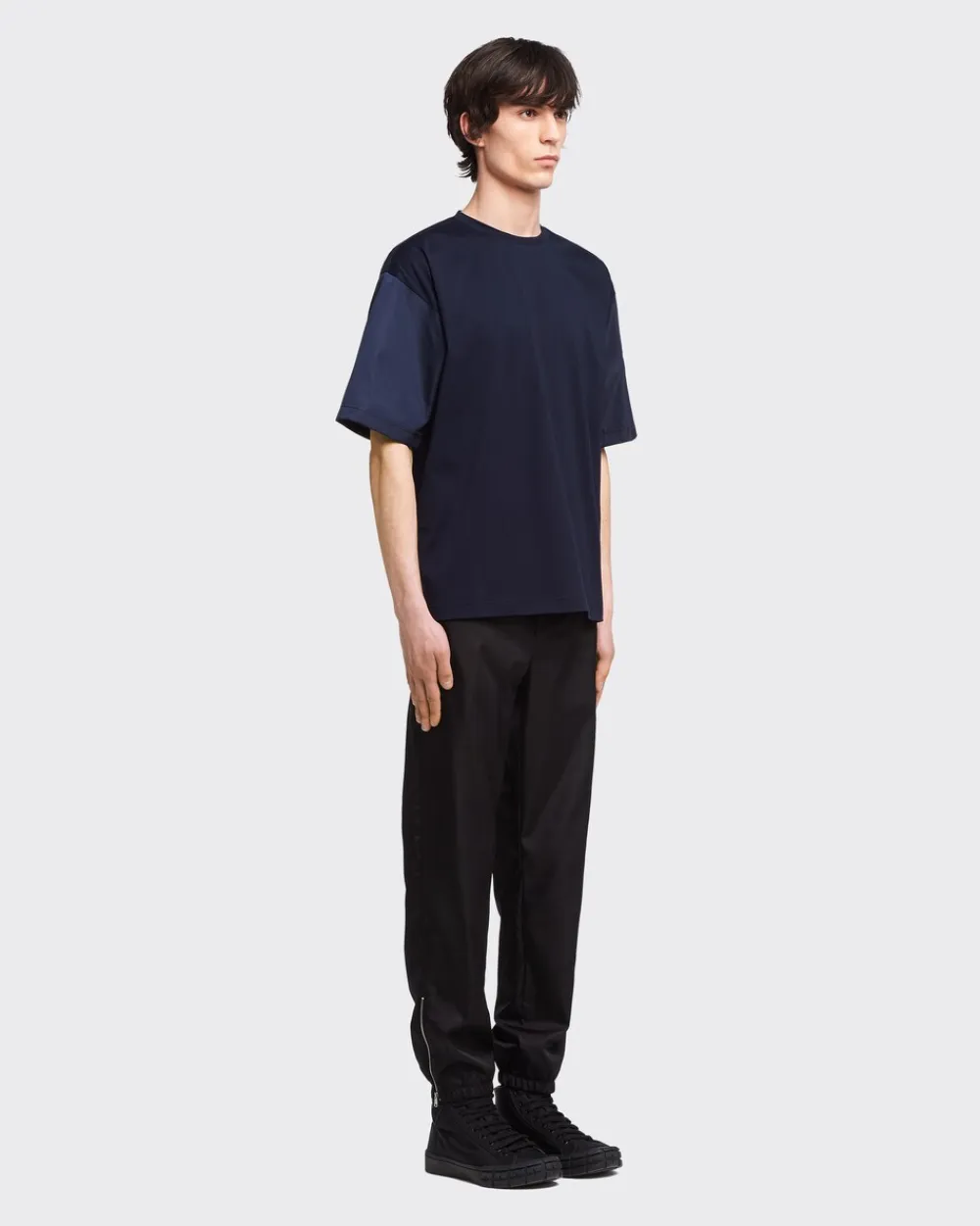 Hombre Prada CAMISETAS Y POLOS^Camiseta De Algodón Con Detalles De Re-nylon