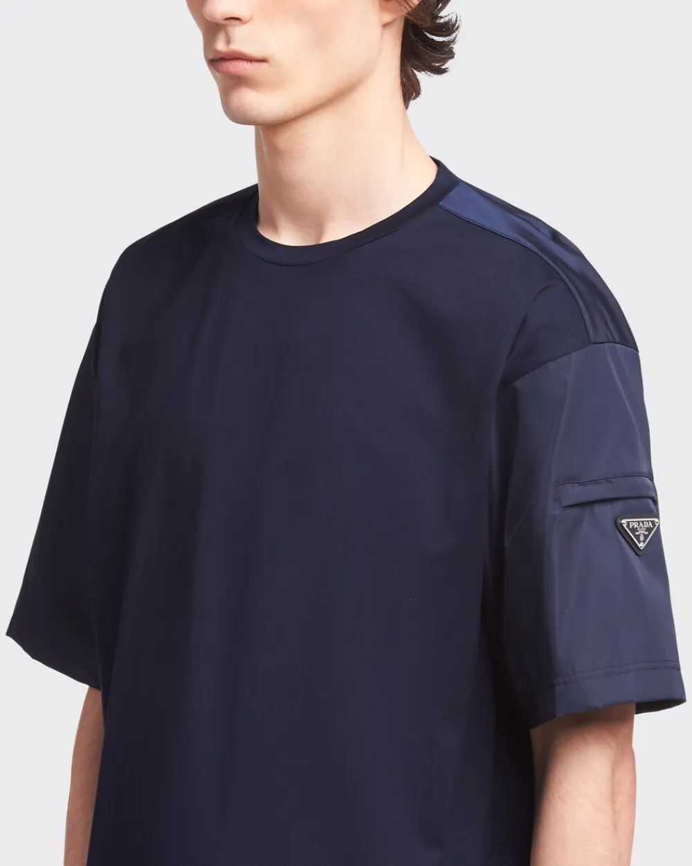 Hombre Prada CAMISETAS Y POLOS^Camiseta De Algodón Con Detalles De Re-nylon