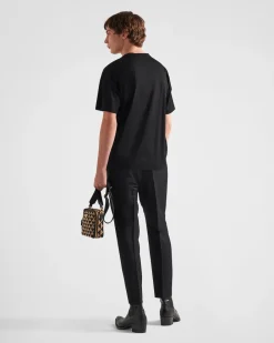 Hombre Prada CAMISETAS Y POLOS^Camiseta De Algodón Elástico