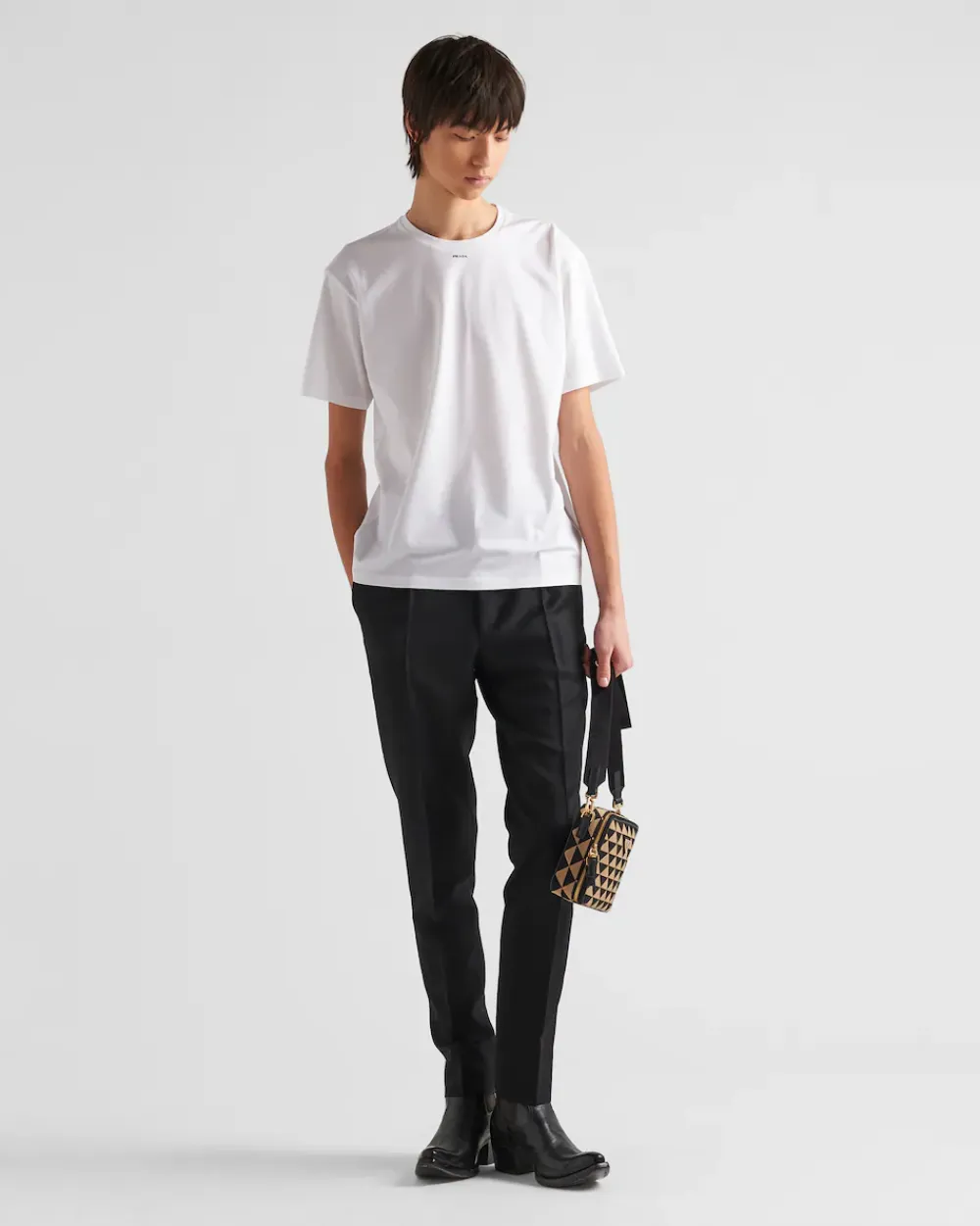 Hombre Prada CAMISETAS Y POLOS^Camiseta De Algodón Elástico