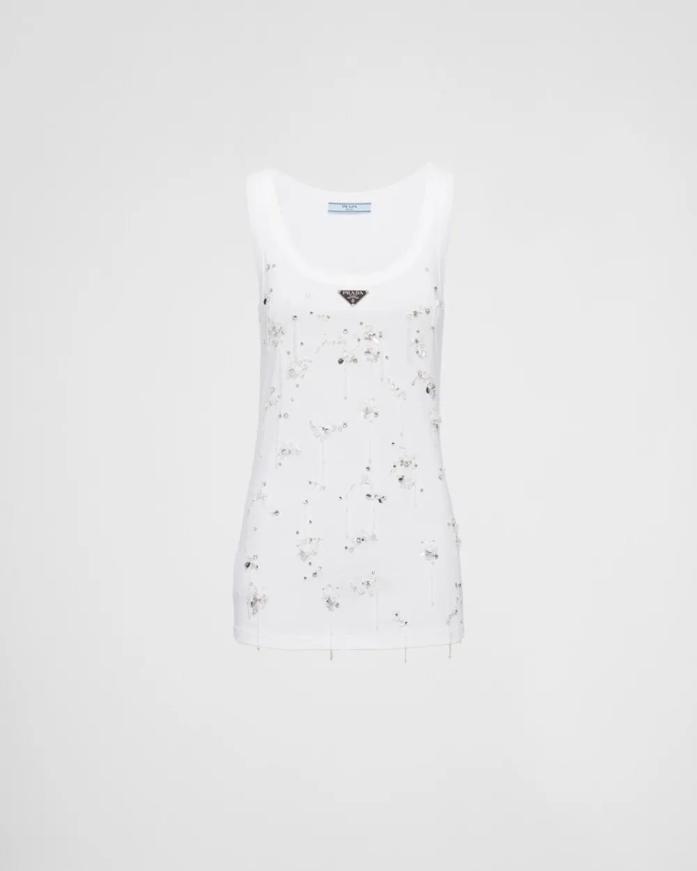 Mujer Prada CAMISETAS Y SUDADERAS^Camiseta De Punto Acanalado Con Bordado