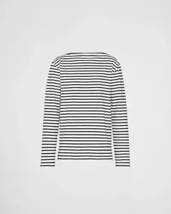 Hombre Prada CAMISETAS Y POLOS^Camiseta De Punto De Manga Larga