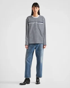 Mujer Prada CAMISETAS Y SUDADERAS^Camiseta De Punto Estampado