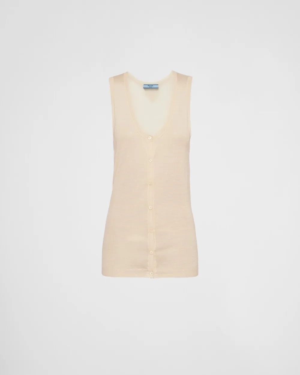 Mujer Prada TEJIDOS DE PUNTO^Camiseta De Tirantes De Cachemir Y Seda