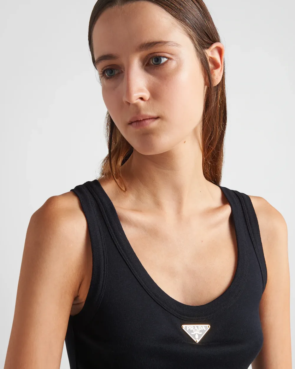 Mujer Prada CAMISETAS Y SUDADERAS|CAMISAS Y TOPS^Camiseta De Tirantes De Punto Acanalado