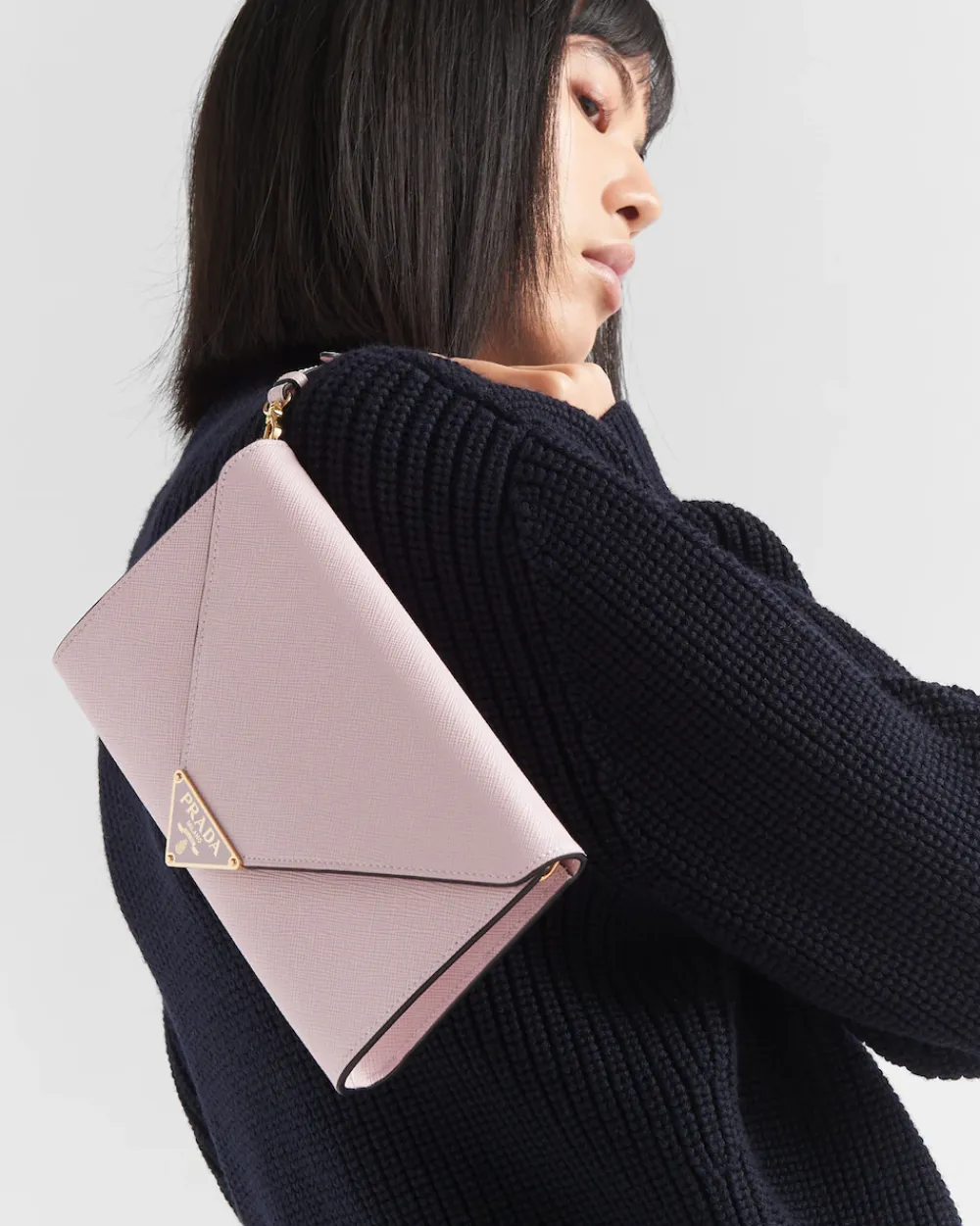 Mujer Prada MINIBOLSOS|MINIBOLSOS^Cartera De Mano De Piel Saffiano Con Solapa