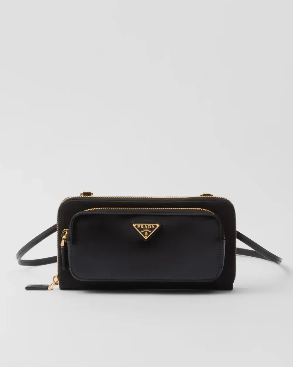 Mujer Prada CARTERAS Y TARJETEROS^Cartera De Re-nylon Y Piel Cepillada Con Bandolera