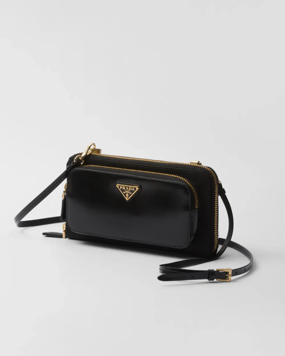 Mujer Prada CARTERAS Y TARJETEROS^Cartera De Re-nylon Y Piel Cepillada Con Bandolera