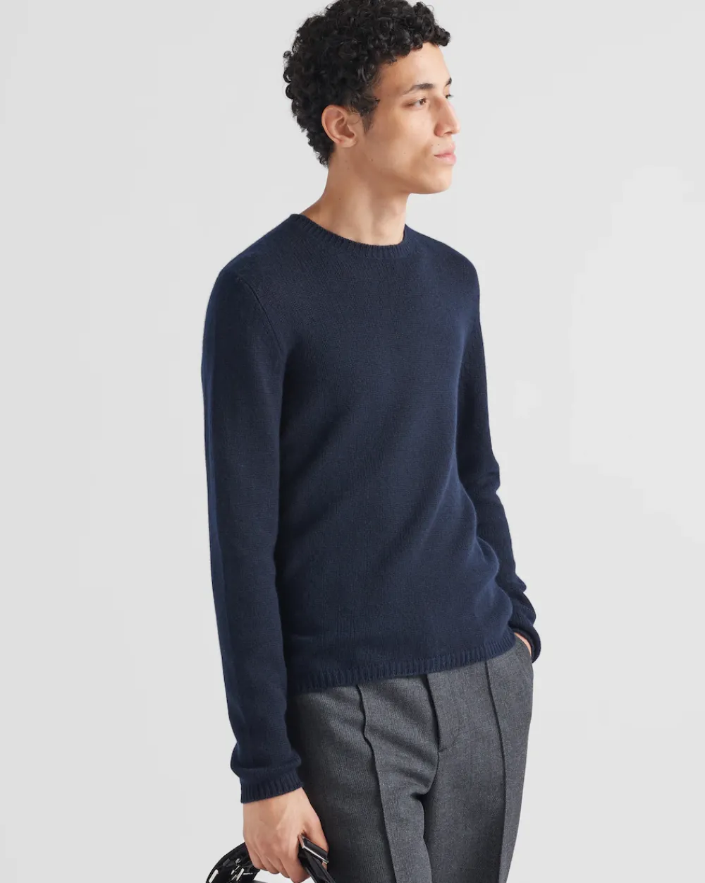 Hombre Prada TEJIDOS DE PUNTO^Cashmere Crew-neck Sweater