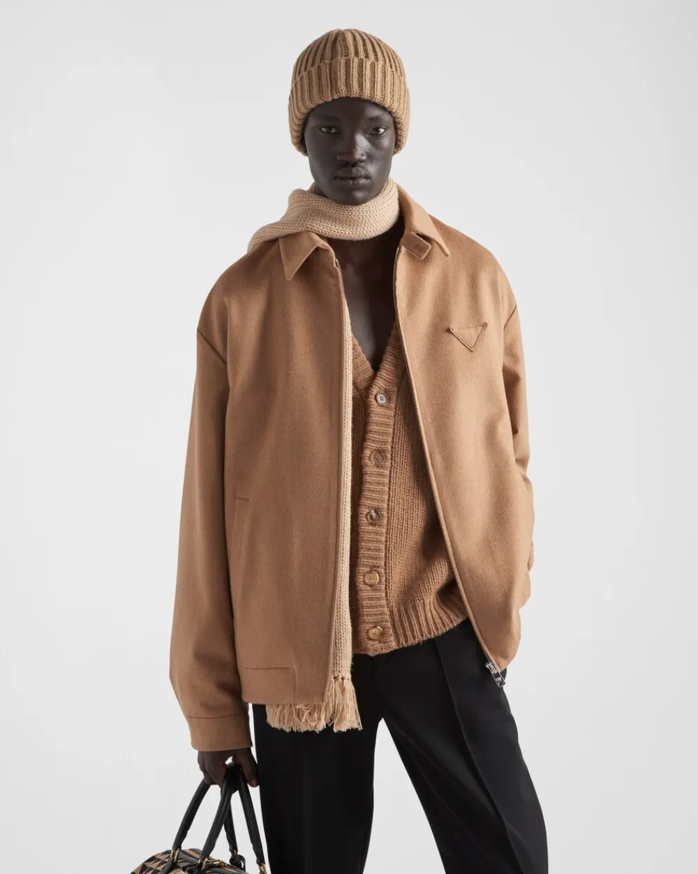 Hombre Prada CHAQUETAS Y ABRIGOS^Cazadora Corta De Pelo De Camello