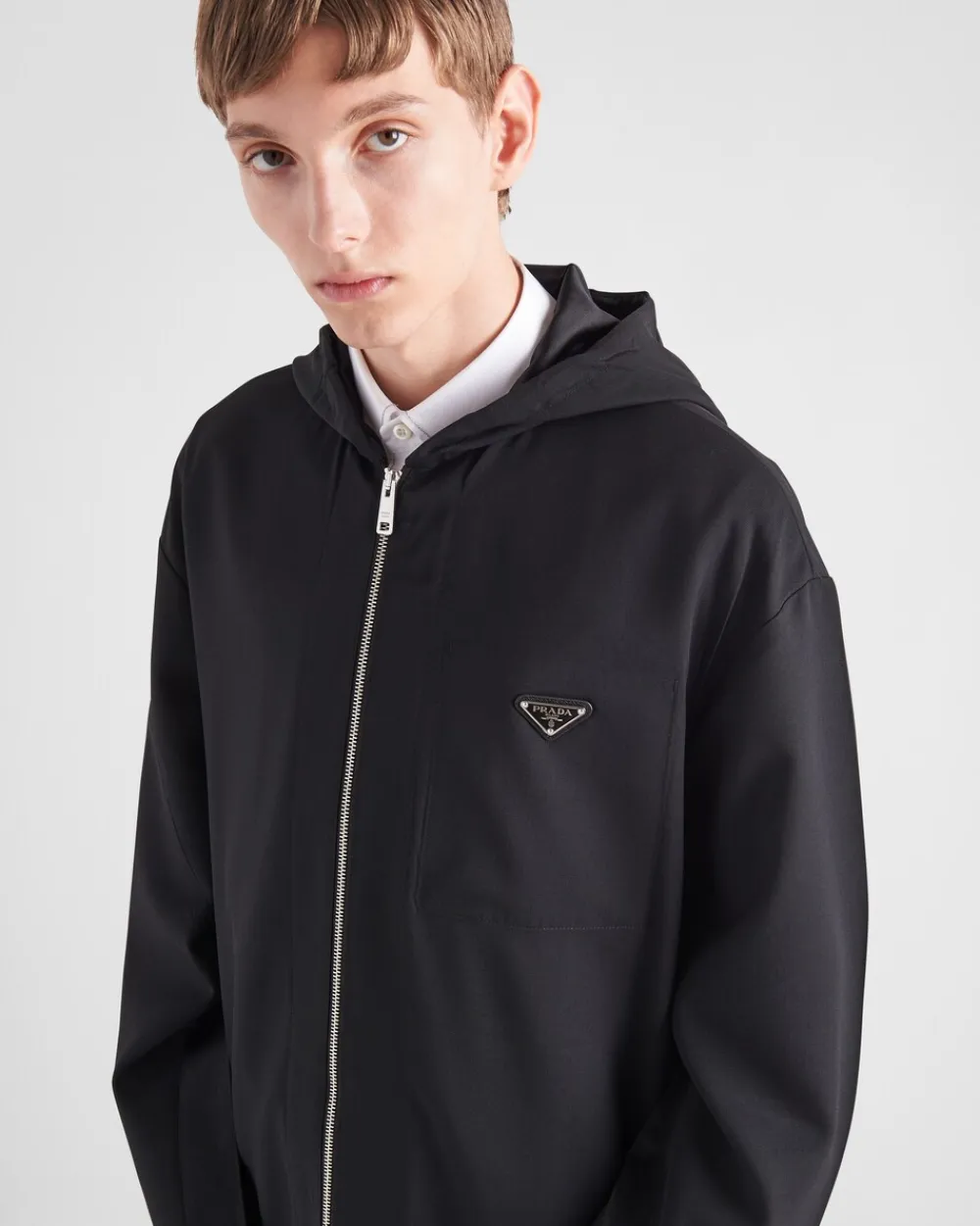 Hombre Prada CHAQUETAS Y ABRIGOS^Cazadora De Lana Con Capucha