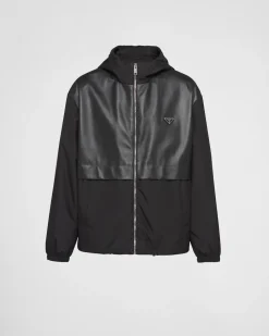 Hombre Prada ROPA DE ABRIGO^Cazadora De Seda Y Piel